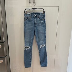 GAP True Skinny Distressed High Rise Jeans